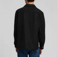 Picture of REPLAY MEN'S WOOLEN MELTON SHACKET IN BLACK 2