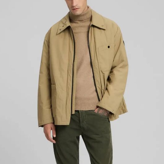 Show details for REPLAY MEN'S COATED COTTON JACKET IN LIGHT COFFEE 1 - FanPoint Picture of REPLAY MEN'S COATED COTTON JACKET IN LIGHT COFFEE 1