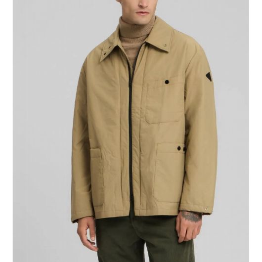 Show details for REPLAY MEN'S COATED COTTON JACKET IN LIGHT COFFEE 2 - FanPoint Picture of REPLAY MEN'S COATED COTTON JACKET IN LIGHT COFFEE 2