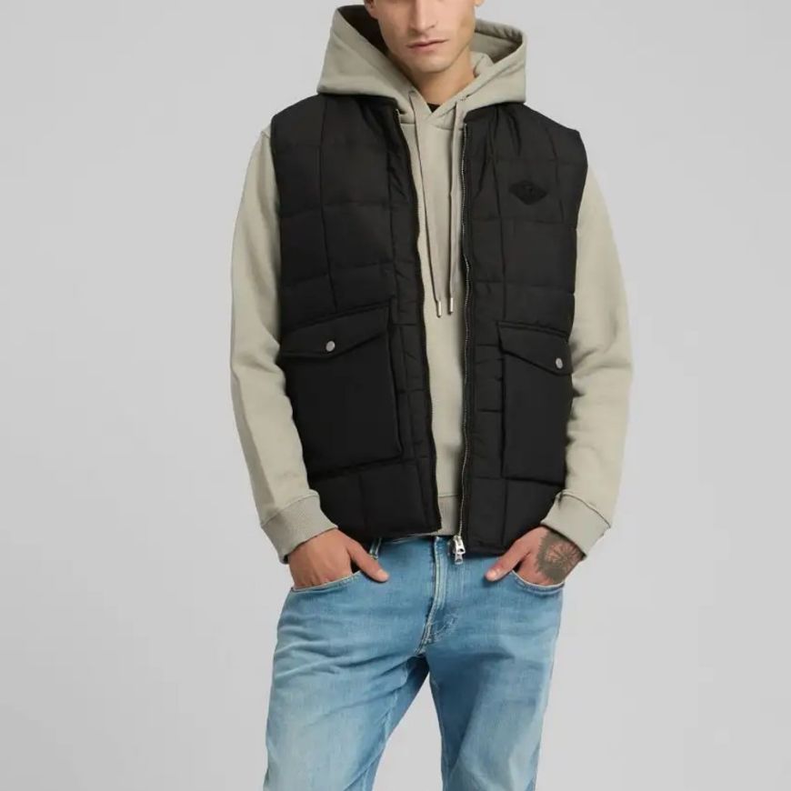 Picture of REPLAY MEN'S RECYCLED POLY RIPSTOP VEST IN BLACK