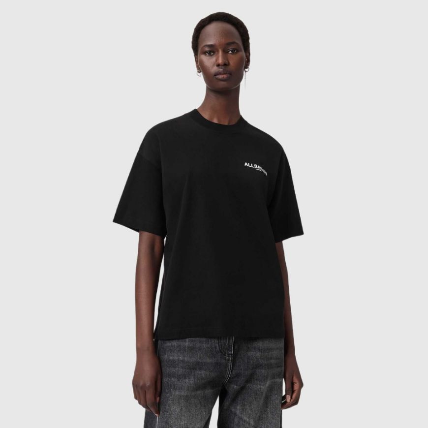 Picture of ALLSAINTS WOMEN'S ANIA ETTA OVERSIZED T-SHIRT IN BLACK