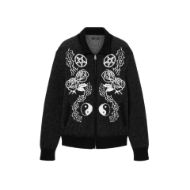 Picture of ALLSAINTS MEN'S WARNER CARDIGAN IN CINDER BLACK/WHITE 8