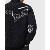 Picture of ALLSAINTS MEN'S WARNER CARDIGAN IN CINDER BLACK/WHITE 4