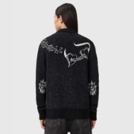 Picture of ALLSAINTS MEN'S WARNER CARDIGAN IN CINDER BLACK/WHITE 2