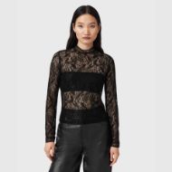 Picture of ALLSAINTS WOMEN'S ARIA LACE TOP IN BLACK 1