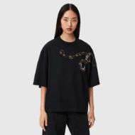 Picture of ALLSAINTS WOMEN'S OUROS AMELIE TEE IN BLACK 1