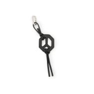 Picture of ALLSAINTS WOMEN'S LEATHER G PEACE KEYRING IN BLACK 1