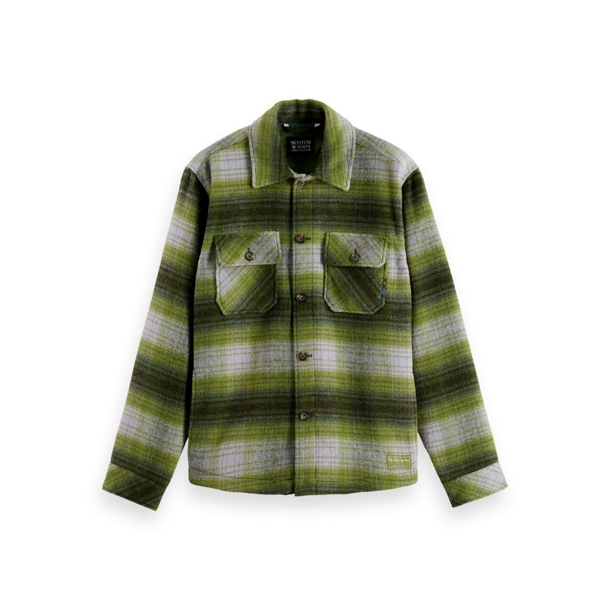 Picture of SCOTCH&SODA MEN'S CHECK OVERSHIRT IN DARK GREEN CHECK