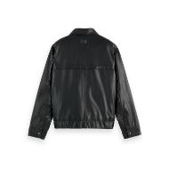 Picture of SCOTCH&SODA MEN'S BOXY LEATHER BLOUSON IN BLACK 2
