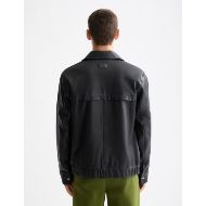 Picture of SCOTCH&SODA MEN'S BOXY LEATHER BLOUSON IN BLACK 6
