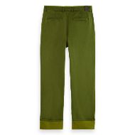 Picture of SCOTCH&SODA MEN'S CLARKE- WASHED COTTON-BLEND HERRINGBONE STRAIGHT FIT CHINO IN DARK GREEN 2