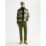 Picture of SCOTCH&SODA MEN'S CLARKE- WASHED COTTON-BLEND HERRINGBONE STRAIGHT FIT CHINO IN DARK GREEN 7