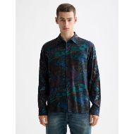 Picture of SCOTCH&SODA MEN'S PRINTED RELAXED FIT SHIRT IN INK BLUE FEATHERS 4