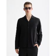 Picture of SCOTCH&SODA MEN'S TONAL JACQUARD RELAXED FIT SHIRT IN BLACK 4