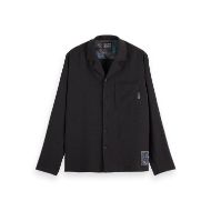 Picture of SCOTCH&SODA MEN'S TONAL JACQUARD RELAXED FIT SHIRT IN BLACK 1