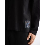 Picture of SCOTCH&SODA MEN'S TONAL JACQUARD RELAXED FIT SHIRT IN BLACK 6