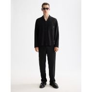 Picture of SCOTCH&SODA MEN'S TONAL JACQUARD RELAXED FIT SHIRT IN BLACK 7