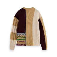 Picture of SCOTCH&SODA MEN'S LOOSE FIT PATCHWORK PULLOVER IN MEDIUM BROWN 2