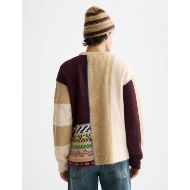 Picture of SCOTCH&SODA MEN'S LOOSE FIT PATCHWORK PULLOVER IN MEDIUM BROWN 5