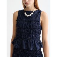 Picture of SCOTCH&SODA WOMEN'S SMOCKED TANK IN PEACOAT 6