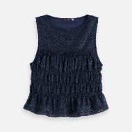 Picture of SCOTCH&SODA WOMEN'S SMOCKED TANK IN PEACOAT 1
