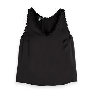 Picture of SCOTCH&SODA WOMEN'S V-NECK RUFFLE TANK IN METEORITE 1
