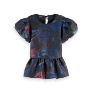 Picture of SCOTCH&SODA WOMEN'S CAP SLEEVE TOP WITH PEPLUM IN PHEASANT 1