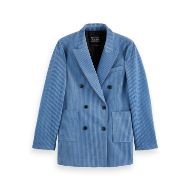 Picture of SCOTCH&SODA WOMEN'S CORDUROY DOUBLE BREASTED BLAZER IN FADED DENIM 1