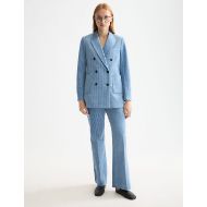 Picture of SCOTCH&SODA WOMEN'S CORDUROY DOUBLE BREASTED BLAZER IN FADED DENIM 7