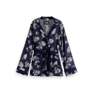 Picture of SCOTCH&SODA WOMEN'S FESTIVE PYJAMA BLAZER IN PEACOAT 1