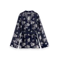 Picture of SCOTCH&SODA WOMEN'S FESTIVE PYJAMA BLAZER IN PEACOAT 2