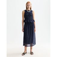 Picture of SCOTCH&SODA WOMEN'S LUREX SMOCKED SKIRT IN PEACOAT 6
