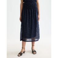 Picture of SCOTCH&SODA WOMEN'S LUREX SMOCKED SKIRT IN PEACOAT 4
