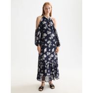 Picture of SCOTCH&SODA WOMEN'S FIL COUPE OPEN SHOULDER MAXI DRESS IN PEACOAT 4
