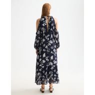 Picture of SCOTCH&SODA WOMEN'S FIL COUPE OPEN SHOULDER MAXI DRESS IN PEACOAT 5