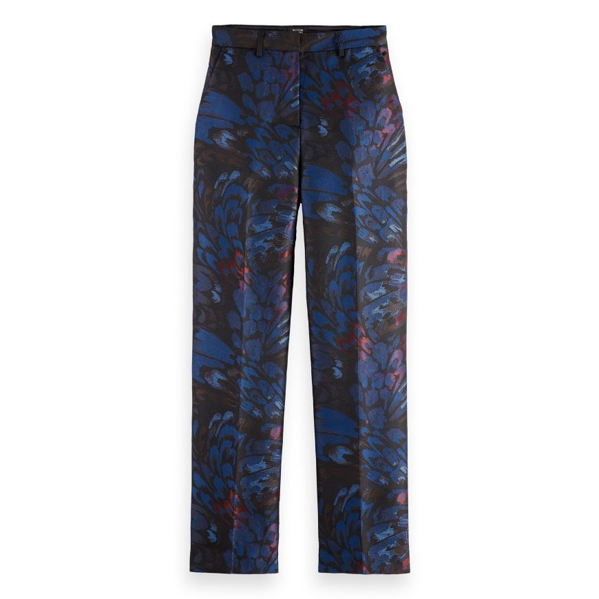 Picture of SCOTCH&SODA WOMEN'S RIPPLE PHEASANT JACQUARD STRAIGHT LEG PANT IN PHEASANT