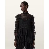 Picture of ALLSAINTS WOMEN'S CAVARLY LONG SLEEVE MAXI DRES IN LACE BLACK 4