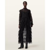 Picture of ALLSAINTS WOMEN'S CAVARLY LONG SLEEVE MAXI DRES IN LACE BLACK 5