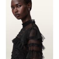 Picture of ALLSAINTS WOMEN'S CAVARLY LONG SLEEVE MAXI DRES IN LACE BLACK 3