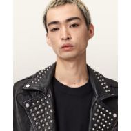 Picture of ALLSAINTS MEN'S COLE BIKER JACKET IN BLACK 5