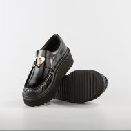 Picture of LOVE MOSCHINO WOMEN'S PLATFORM LOAFERS IN BLACK LEATHER 5