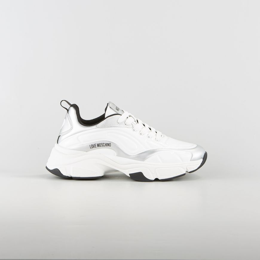 Picture of LOVE MOSCHINO WOMEN'S STARDUST SNEAKERS IN WHITE