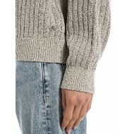 Picture of REPLAY WOMEN'S TURTLE-NECK COTTON JUMPER IN WHITE BLACK 4