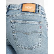 Picture of REPLAY WOMEN'S AKEME STRAIGHT-FIT JEANS 11 OZ COMFORT BLUE DENIM IN LIGHT BLUE 5