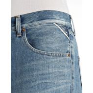 Picture of REPLAY WOMEN'S NALAJA WIDE LEG FIT 11 OZ INDIGO COTTON DENIM IN MEDIUM BLUE 8