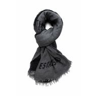 Picture of REPLAY MEN'S FRINGED LETTERING SCARF IN WASHED BLACK 1
