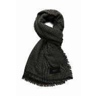 Picture of REPLAY UNISEX FADED BLENDED WOOL SCARF IN BLACK AND DEEP LICHEN GREEN 1