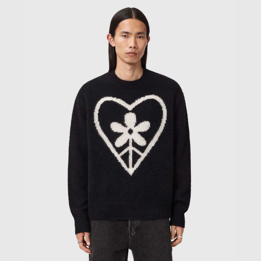 Picture of ALLSAINTS MEN'S FINDEN CREW IN BLACK