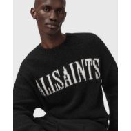 Picture of ALLSAINTS MEN'S STOKES CREW IN BLACK/ECRU WHITE 4