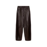 Picture of ALLSAINTS WOMEN'S JETT LEATHER TROUSERS IN BITTER BROWN 6